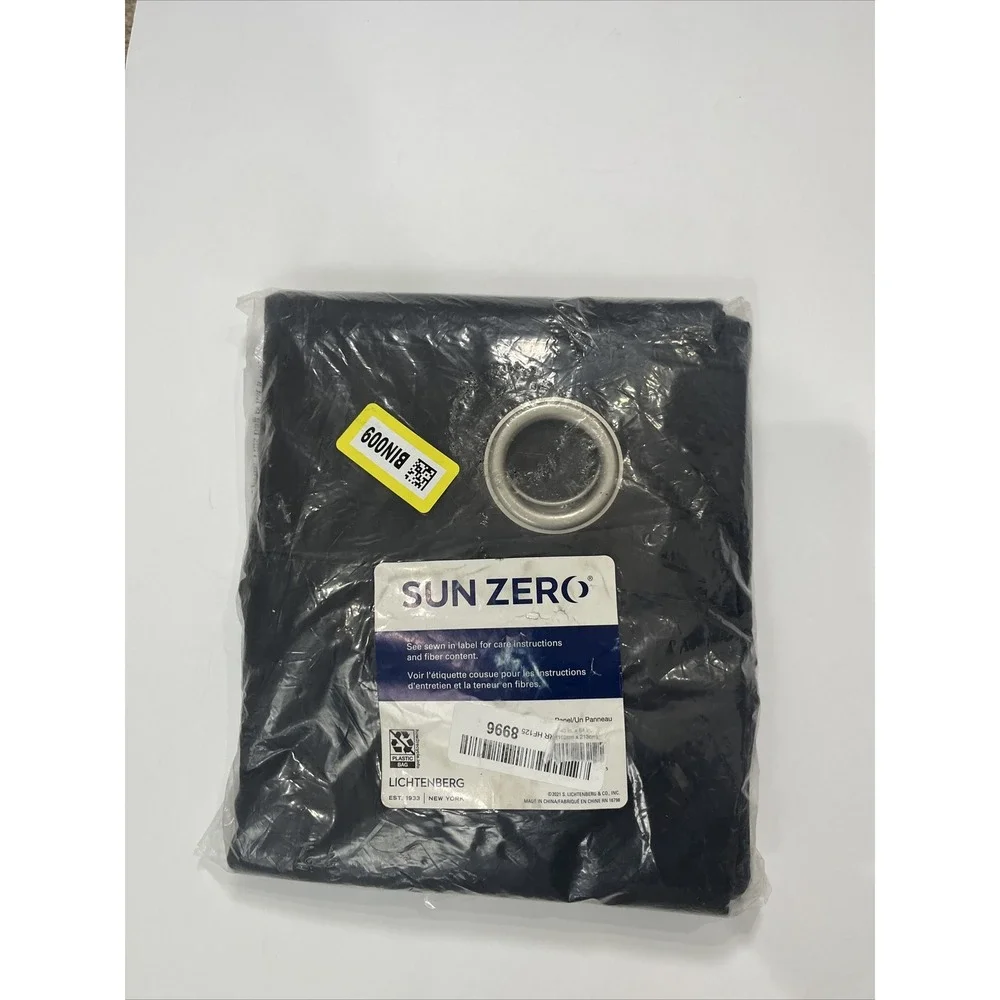 Sun Zero Room Darkening Curtain- One Panel-40x84 Color Black
